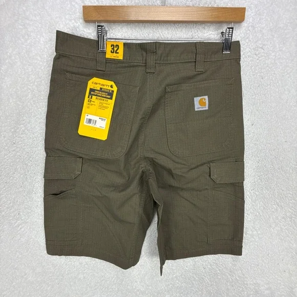 Carhartt Mens 32 Relaxed Fit Force Ripstop Cargo Work Shorts Khaki BS3643 - Picture 3 of 9